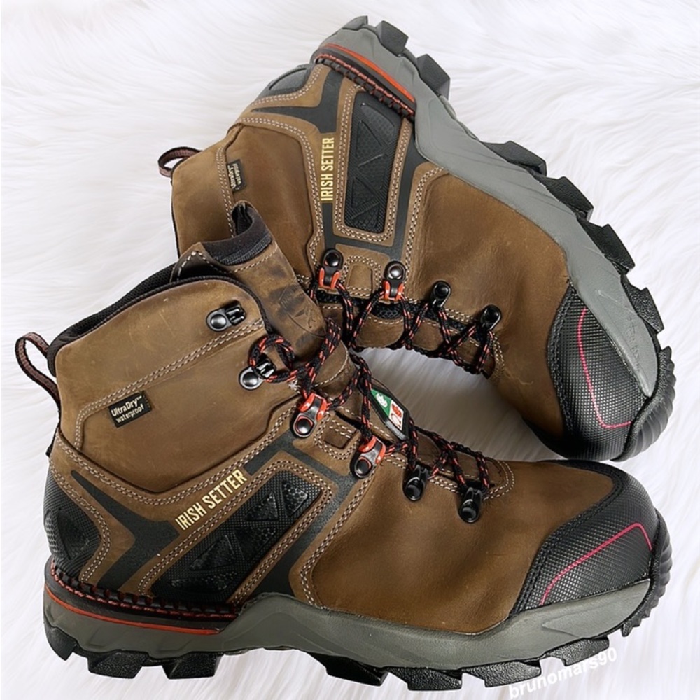 •HP• Irish Setter Men’s Crosby 6” Waterproof Leather Safety Toe Boots